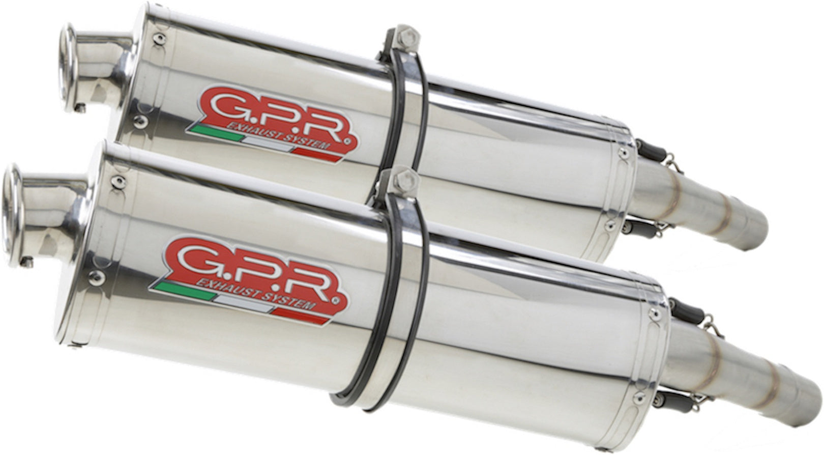 Dual Exhaust System With Sound Certification Trioval Stainless Steel - Gpr Compatible With Cagiva Navigator 1000 (2000-2005)