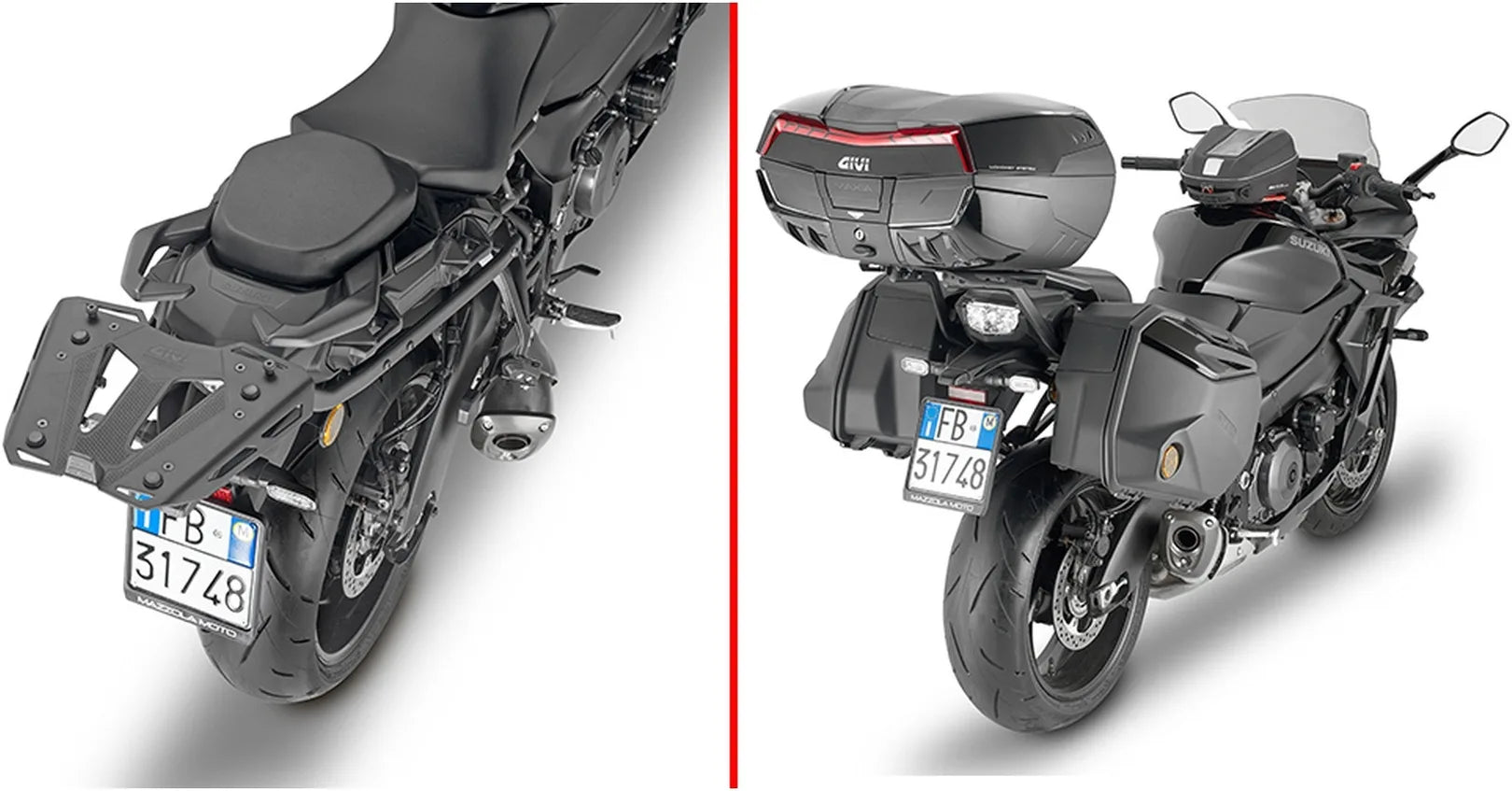Monokey Arena Black Tech Top Case - 45 Lt Arena Technopolymer - Givi Compatible With Suzuki Gsx-S 1000 Gt (2022-2024)