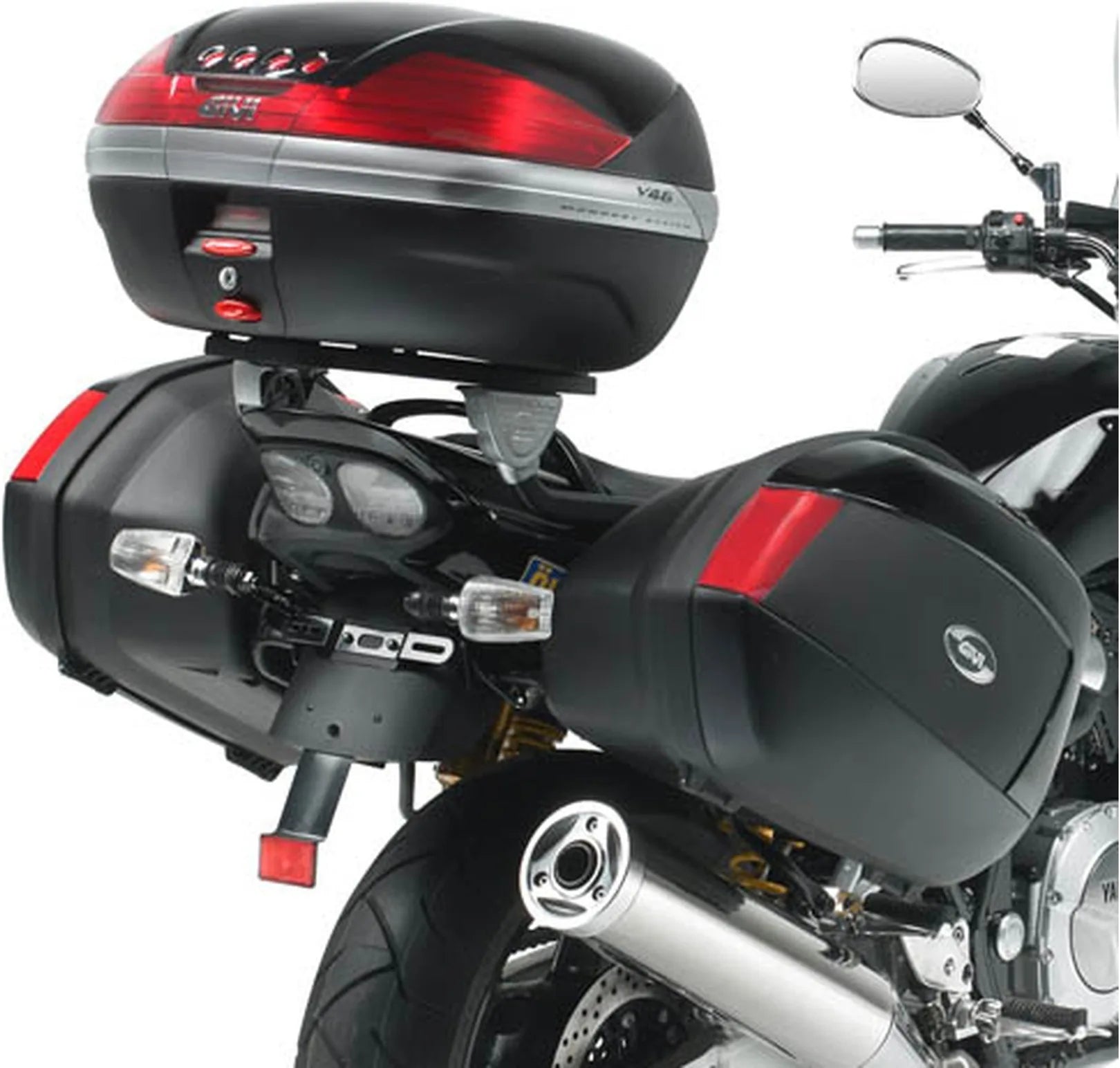 Monokey Silver Tech Top Case - 47 Lt Technopolymer - Givi Compatible With Yamaha Xjr 1300 (2007-2014)
