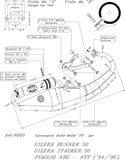 Complete Catalytic Exhaust System With Sound Certification Hand Made Tt Aluminum - Leovince Compatible With Gilera Runner 50