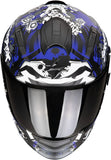 Full-Face Motorcycle Helmet Scorpion Exo Exo-491 Polycarbonate Matt Black Blue Spector Size S