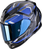 Full-Face Motorcycle Helmet Scorpion Exo Exo-491 Polycarbonate Black Blue Zumo Size M