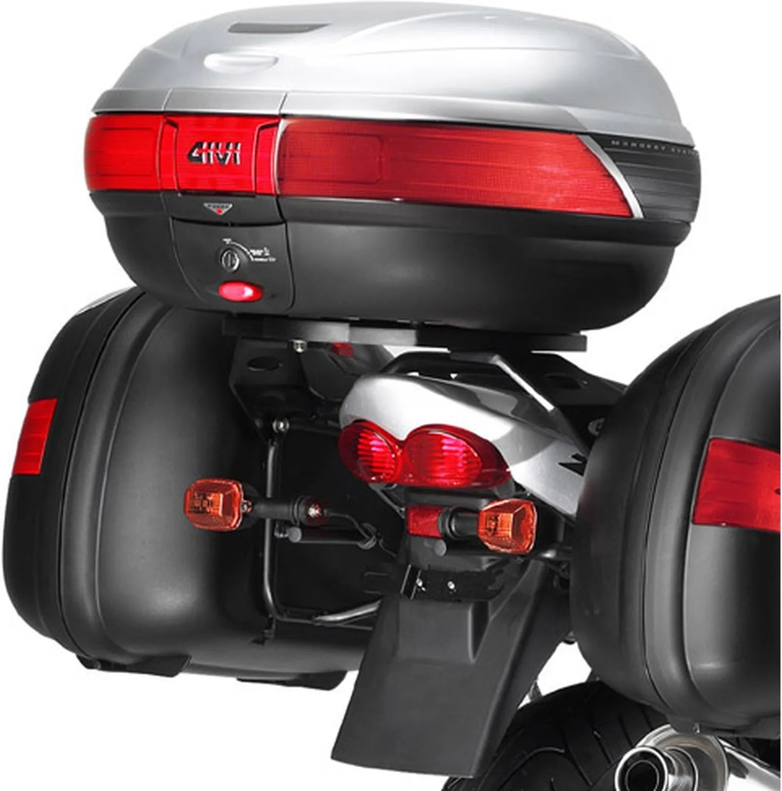 Monokey Black Tech Top Case - 40 Lt Technopolymer - Givi Compatible With Suzuki Gsf 600 Bandit - S (2000-2004)