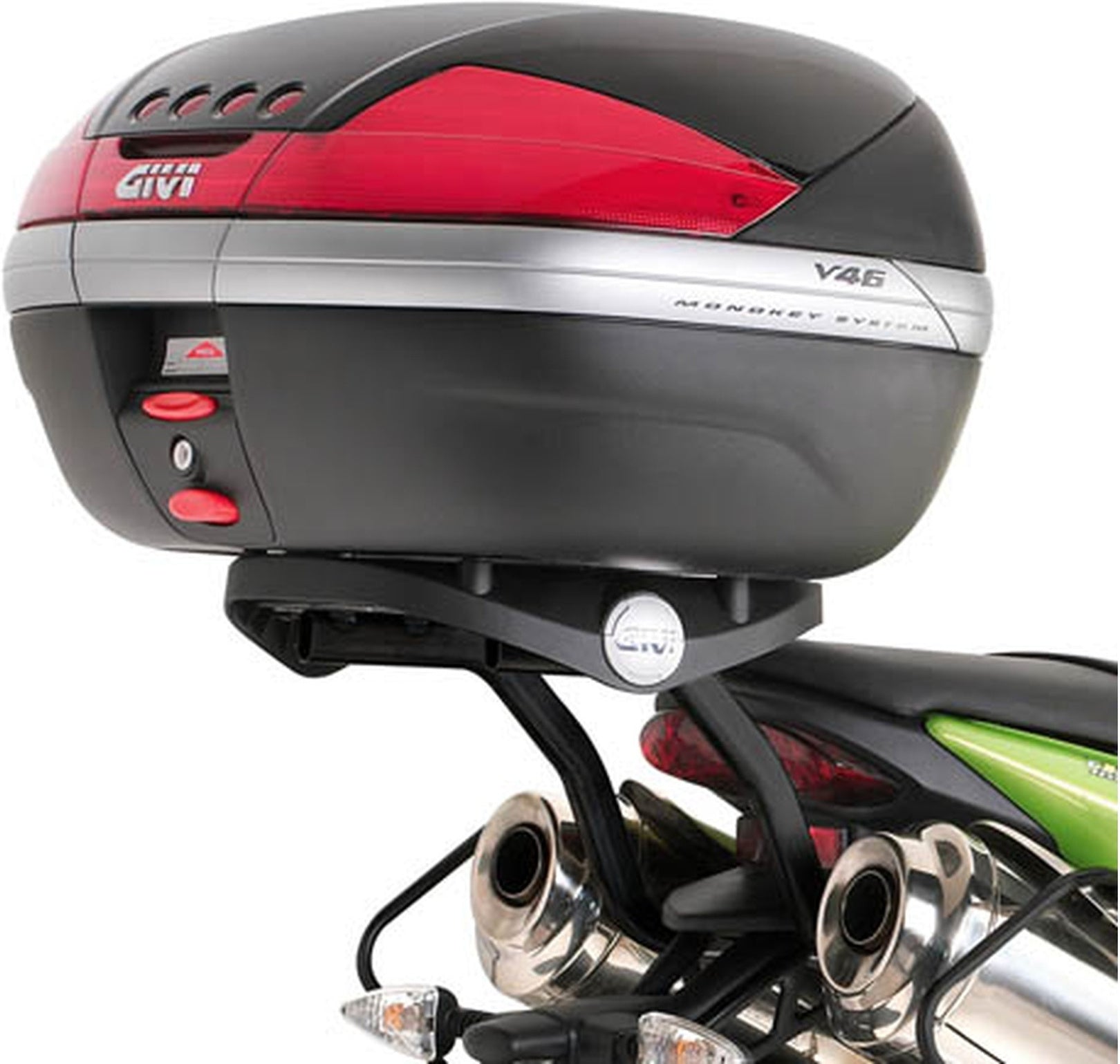 Monokey Trekker Outback Evo Smart Black Aluminium Top Case - 58 Lt Trekker Outback Evo Smart Aluminium - Givi Compatible With Triumph Street Triple 675 (2007-2012)