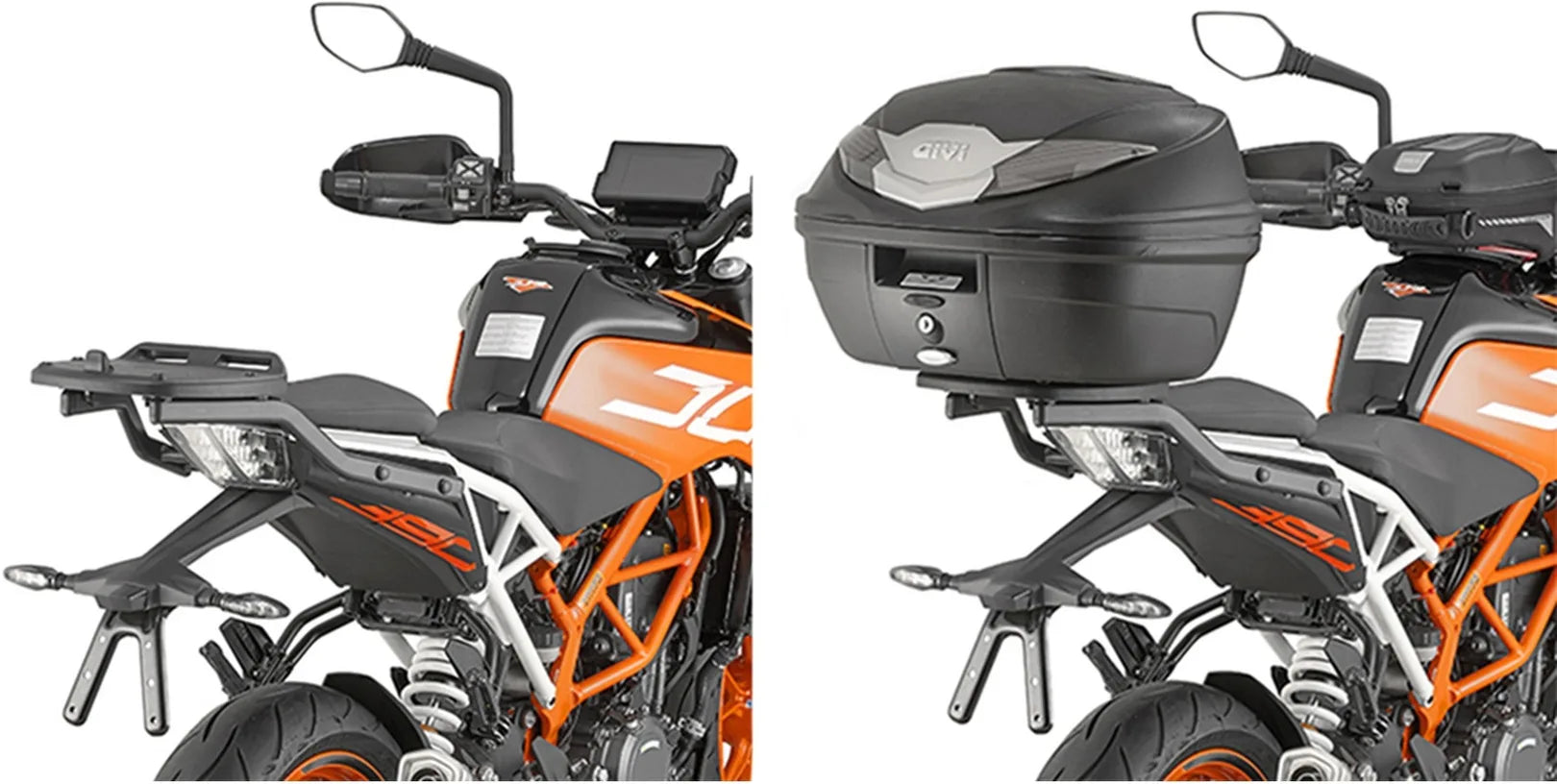 Monolock Alpina Aluminium Top Case - 44 Lt Alpina Aluminium - Givi Compatible With Ktm 390 Duke (2017-2023)