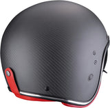 Urban Motorcycle Helmet Scorpion Exo Belfast Evo Carbon Carbon Fiber Matt Black Red Solid Size L