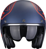 Urban Motorcycle Helmet Scorpion Exo Belfast Evo Ultra Tct Matt Blue Red Dawg Size S