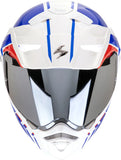 Full-Face Motorcycle Helmet Scorpion Exo Adx-2 Polycarbonate White Blue Red Lewis Size M