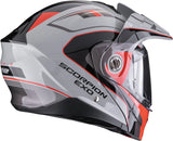 Full-Face Motorcycle Helmet Scorpion Exo Adx-2 Polycarbonate Grey Red Kamps Size Xl