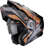 Full-Face Motorcycle Helmet Scorpion Exo Adx-2 Polycarbonate Black Copper Kamps Size Xl