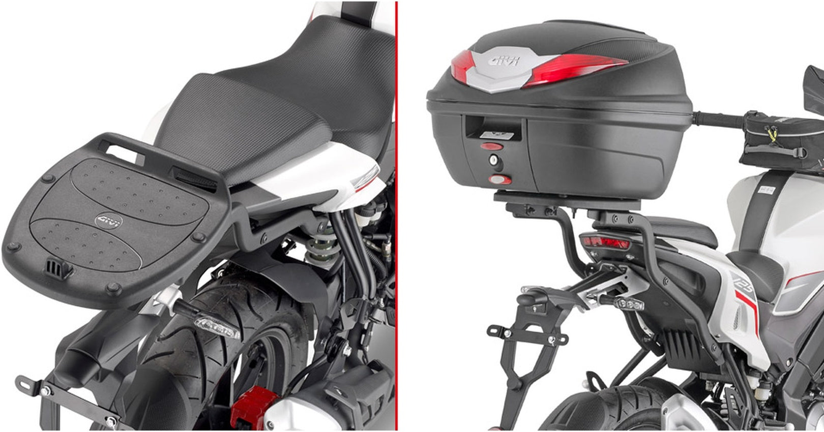 Monolock Riviera Black Tech Top Case - 46 Lt Riviera Technopolymer - Givi Compatible With Keeway Rkf 125 (2018-2024)