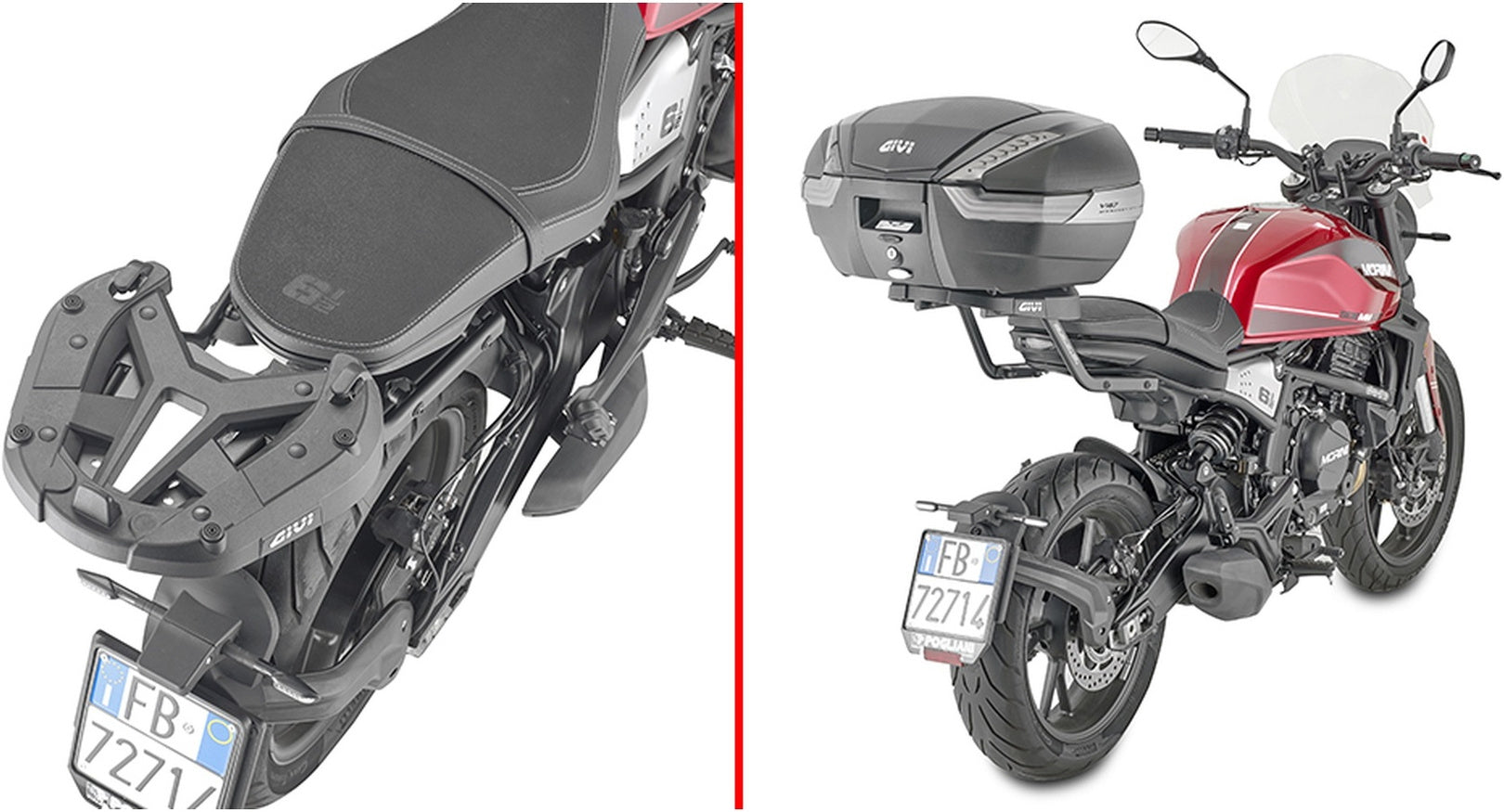 Monolock Vision Black Top Case - 34 Lt Vision Technopolymer - Givi Compatible With Moto Morini Seiemmezzo Str 650 (2022-2024)