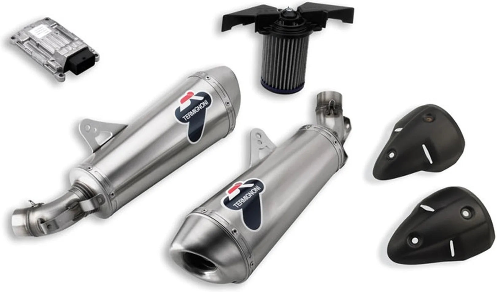 Dual Exhaust System With Sound Certification Titanium - Termignoni Compatible With Ducati Monster 696