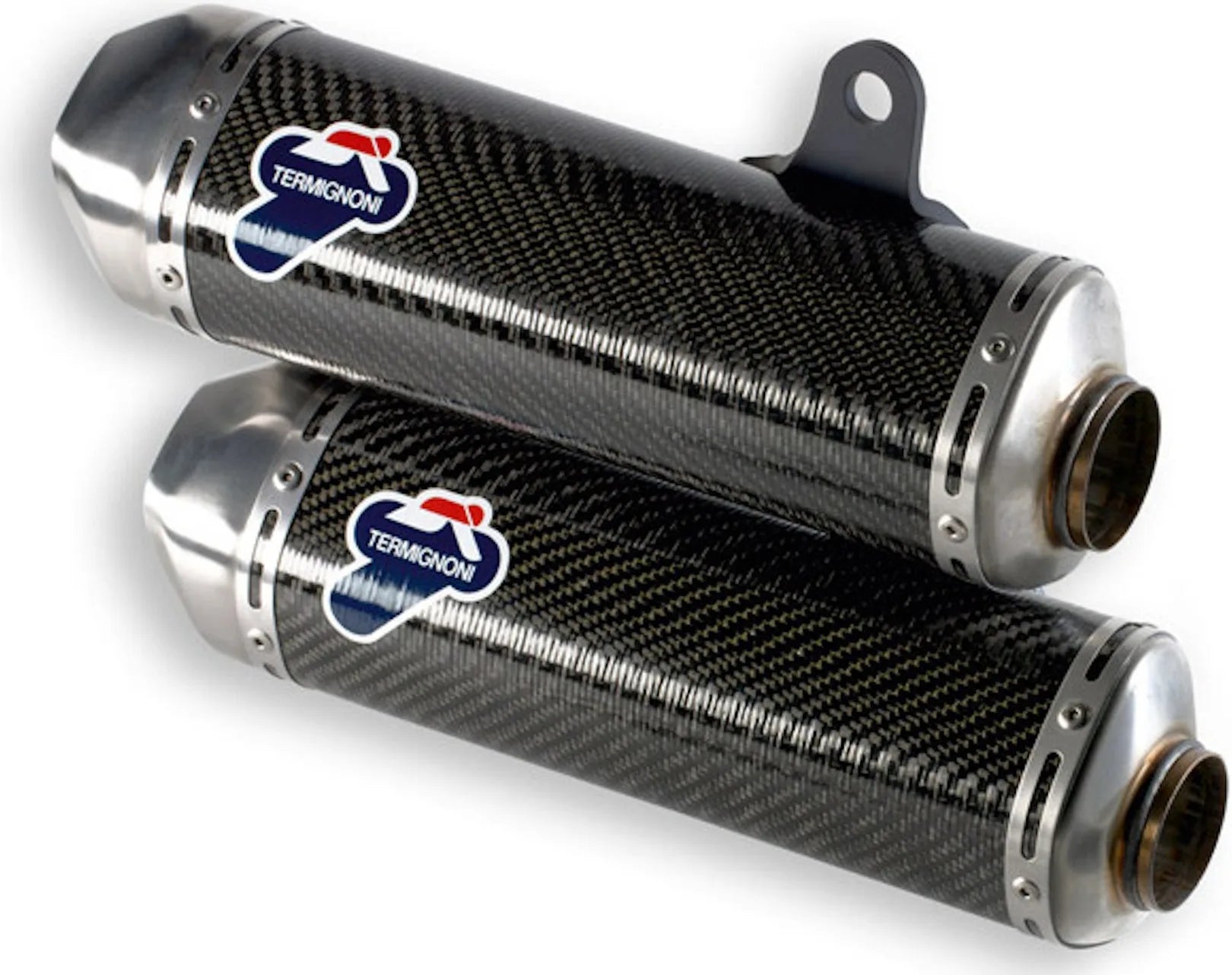 Exhaust Tip Without Sound Certification Carbon - Termignoni Compatible With Ducati Monster 1100 Evo
