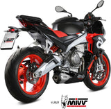 Complete Catalytic Exhaust System With Sound Certification Delta Race Stainless Steel Carbon - Mivv Compatible With Aprilia Rs 660 (2020-2024)