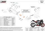 Complete Exhaust System Without Catalytic Converter And Without Sound Certification Delta Race Steel Black Carbon - Mivv Compatible With Aprilia Rs 660 (2020-2024)