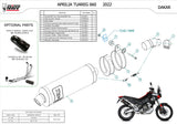 Exhaust Tip With Noise Certification Dakar Steel Black - Mivv Compatible With Aprilia Tuareg 660 (2022-2024)