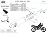 Exhaust Tip With Noise Certification Dakar Stainless Steel - Mivv Compatible With Aprilia Tuareg 660 (2022-2024)