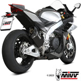 Catalytic Exhaust Tip With Sound Certification Sr-1 Titanium Black - Mivv Compatible With Aprilia Rsv4 (2021-2024)