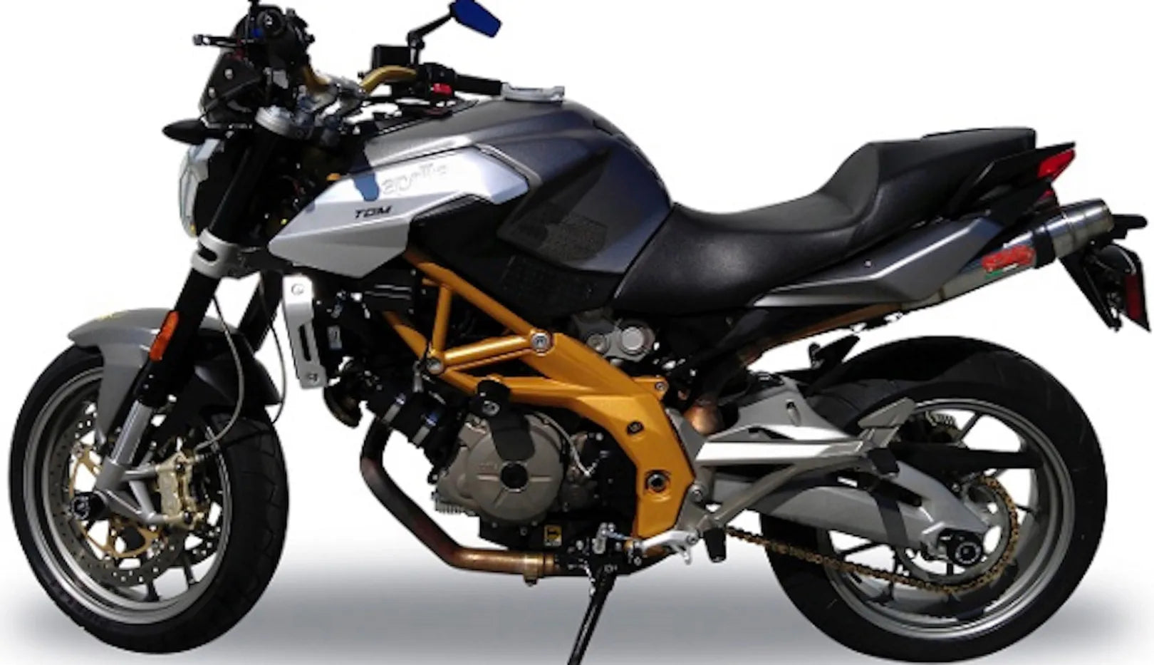Dual Exhaust System Without Sound Certification Deeptone Stainless Steel - Gpr Compatible With Aprilia Shiver 750 Gt (2007-2016)