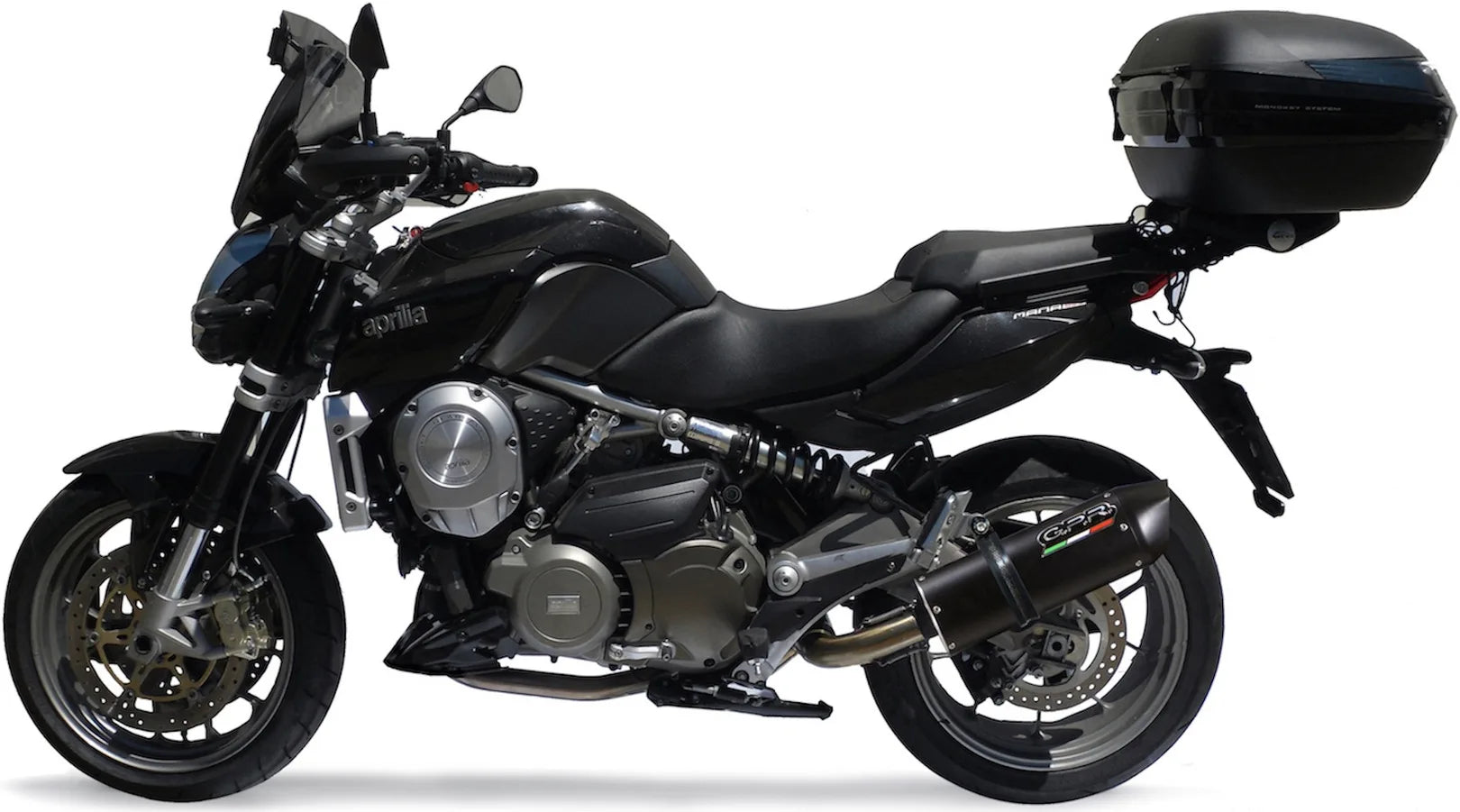 Exhaust Tip With Noise Certification Furore Aluminium Black - Gpr Compatible With Aprilia Mana 850 Gt (2007-2016)