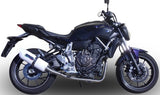 Complete Catalytic Exhaust System With Sound Certification Albus Ceramic White Aluminium - Gpr Compatible With Yamaha Mt-07 (2014-2016)