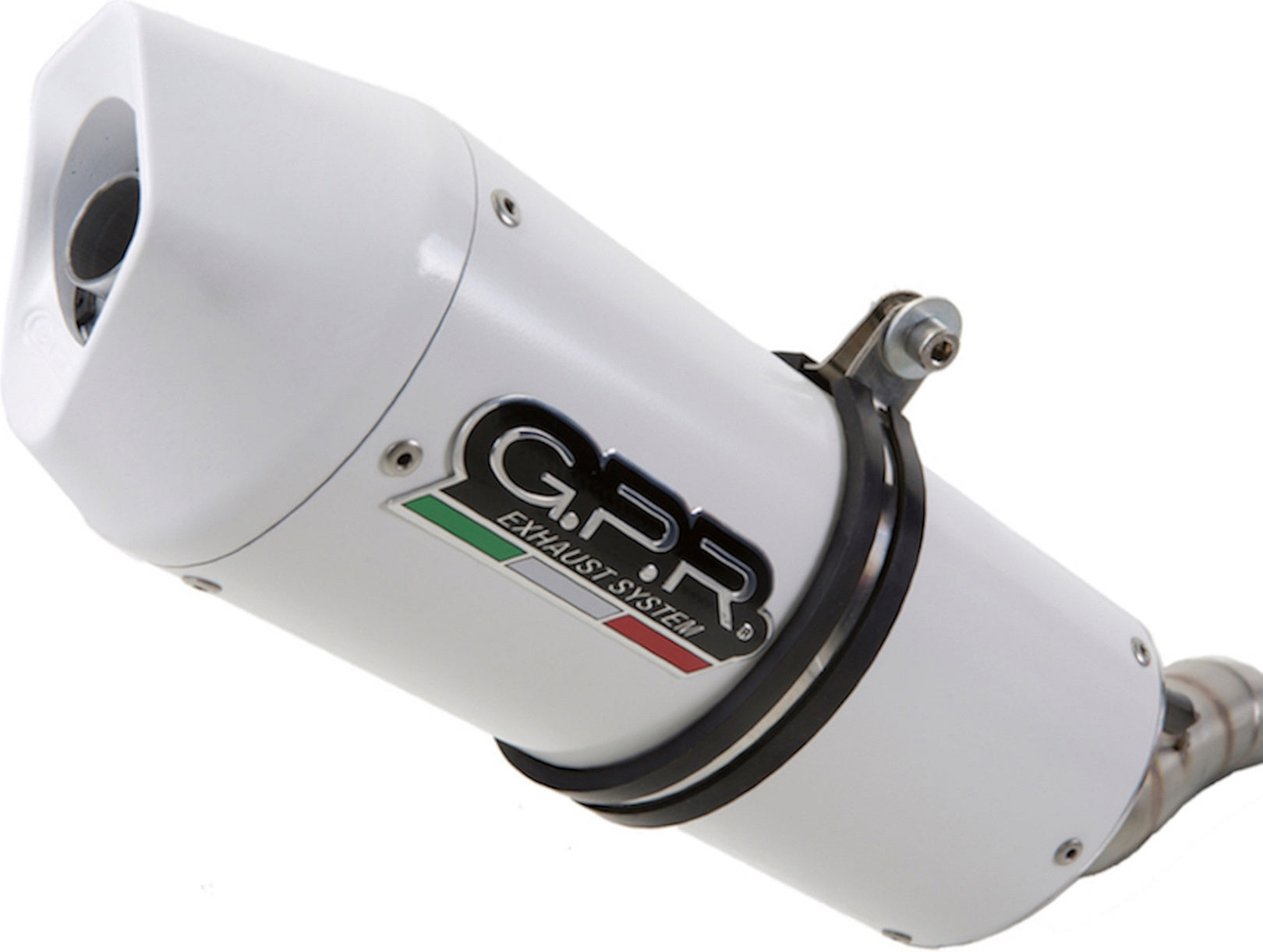 Exhaust Tip With Noise Certification Albus Ceramic White Aluminium - Gpr Compatible With Triumph Tiger 1200 Explorer Xr - Xrt - Xcx - Xca (2011-2016)