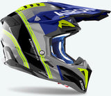 Off-Road Motorcycle Helmet Airoh Aviator 3 - Av3H18 Hpc Carbon Gloss Blue Hima Size Xs