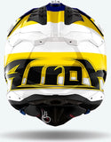 Off-Road Motorcycle Helmet Airoh Aviator 3 - Av3M18 Hpc Carbon Blue Yellow Glossy Monarch Size Xs