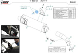 Exhaust Tip With Noise Certification Dakar Stainless Steel - Mivv Compatible With Bmw F 900 Gs (2024)