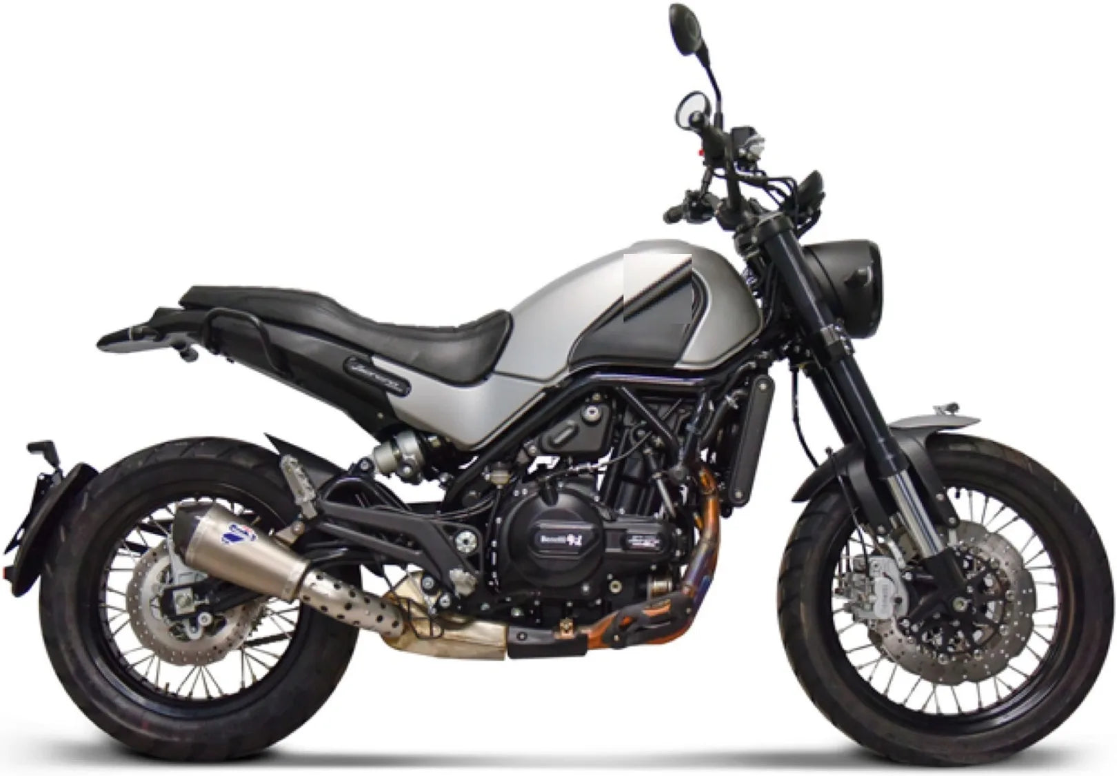Exhaust Tip Without Sound Certification Relevance Titanium Carbon Cap - Termignoni Compatible With Benelli Leoncino 500 (2018-2020)