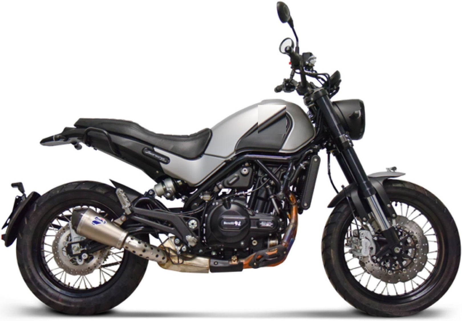 Exhaust Tip Without Sound Certification Relevance Titanium Carbon Cap - Termignoni Compatible With Benelli Leoncino 500 Trail (2018-2020)