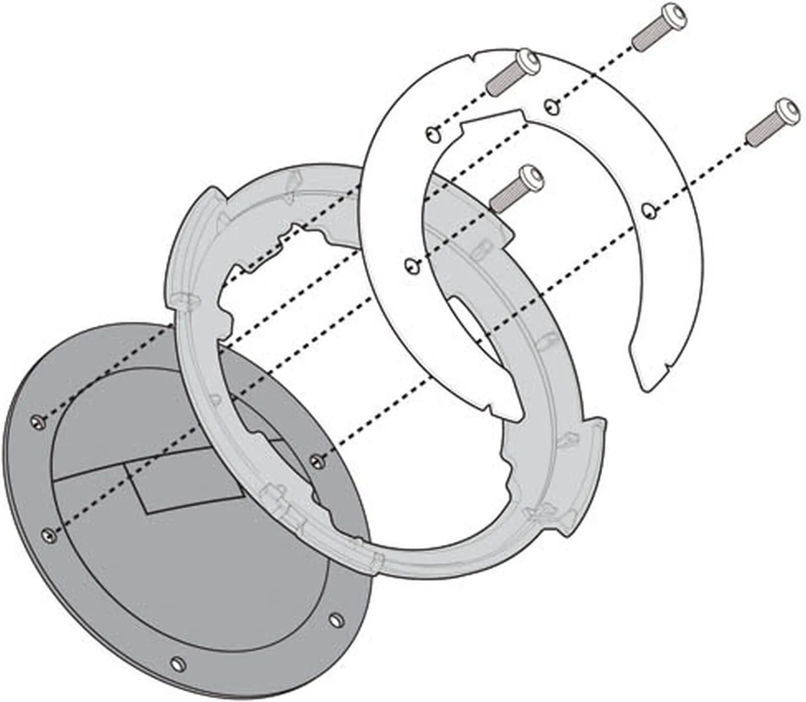 Flange For Fitting The Tanklock Bag - Givi Compatible With Ducati Monster 696 - 796 - 1100 (2008-2014)