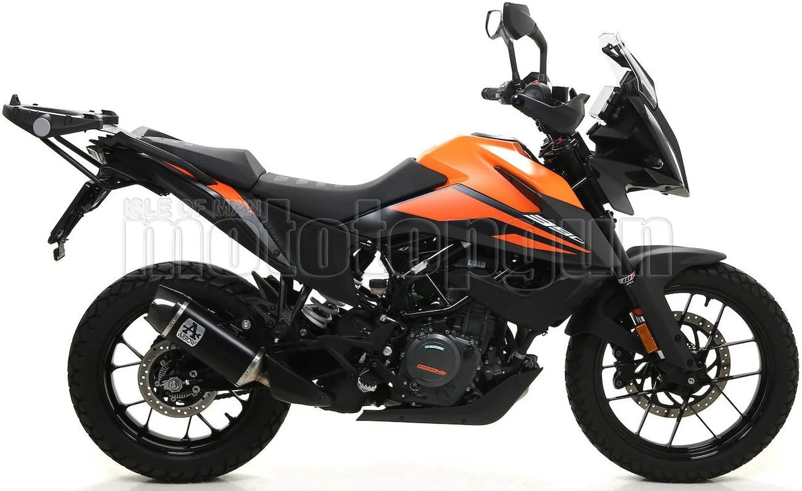 Exhaust Tip With Noise Certification Indy-Race Black Aluminium Carbon - Arrow Special Parts Compatible With Ktm 390 Adventure (2020-2023)