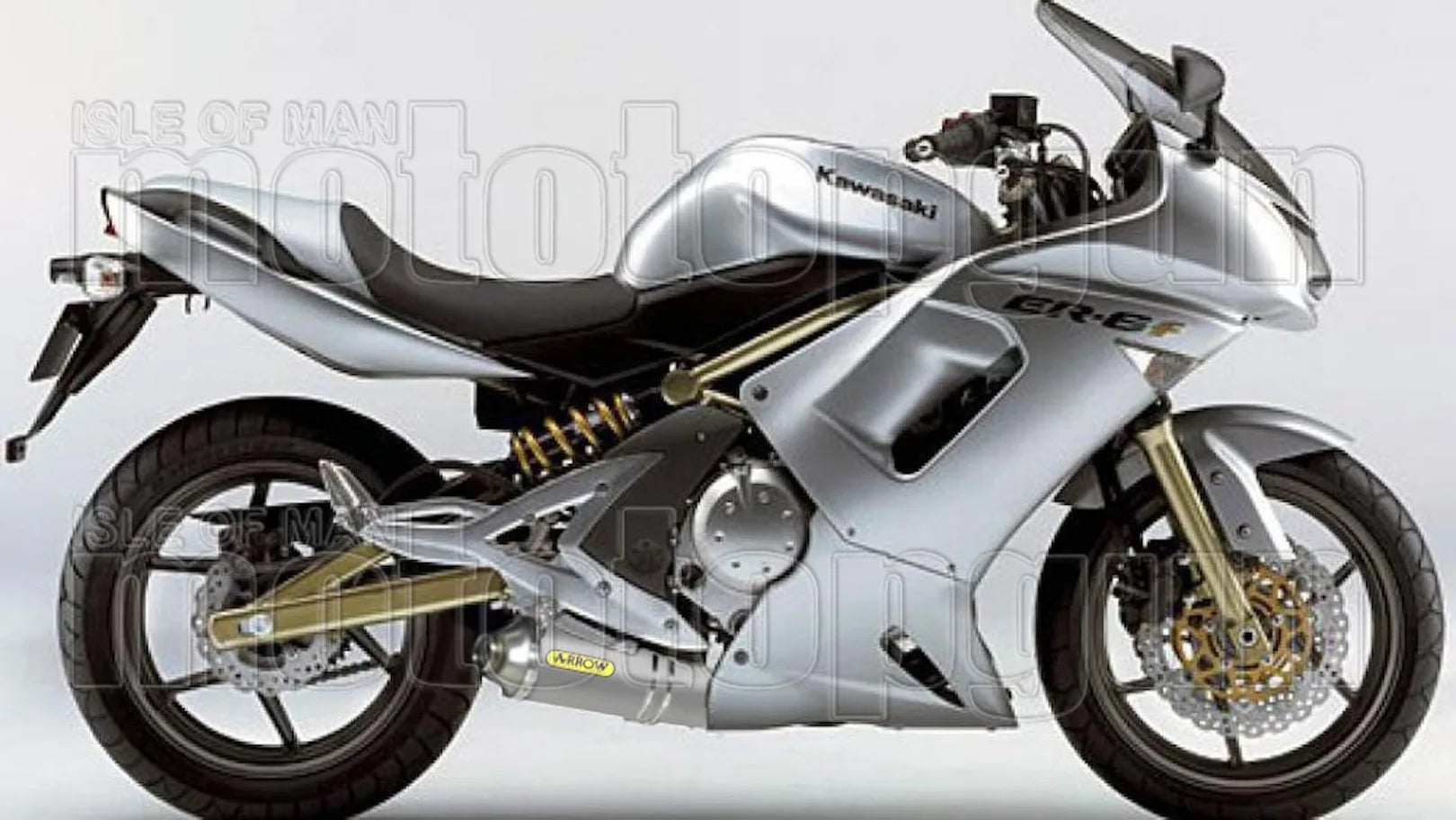 Complete Non-Catalytic Exhaust System With Sound Certification Maxi Race-Tech Aluminium Stainless Steel - Arrow Special Parts Compatible With Kawasaki Er-6 F (2005-2011)