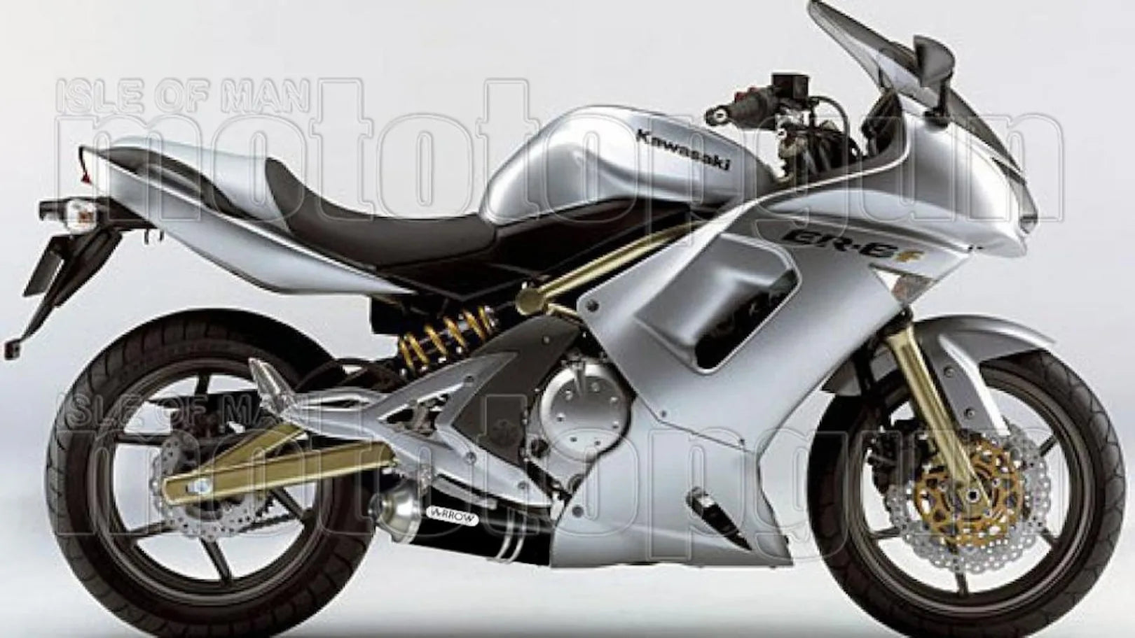 Complete Non-Catalytic Exhaust System With Sound Certification Maxi Race-Tech Black Aluminium Stainless Steel - Arrow Special Parts Compatible With Kawasaki Er-6 F (2005-2011)