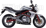 Exhaust Tip With Noise Certification Maxi Race-Tech Black Aluminium Stainless Steel - Arrow Special Parts Compatible With Kawasaki Er-6 N (2005-2011)