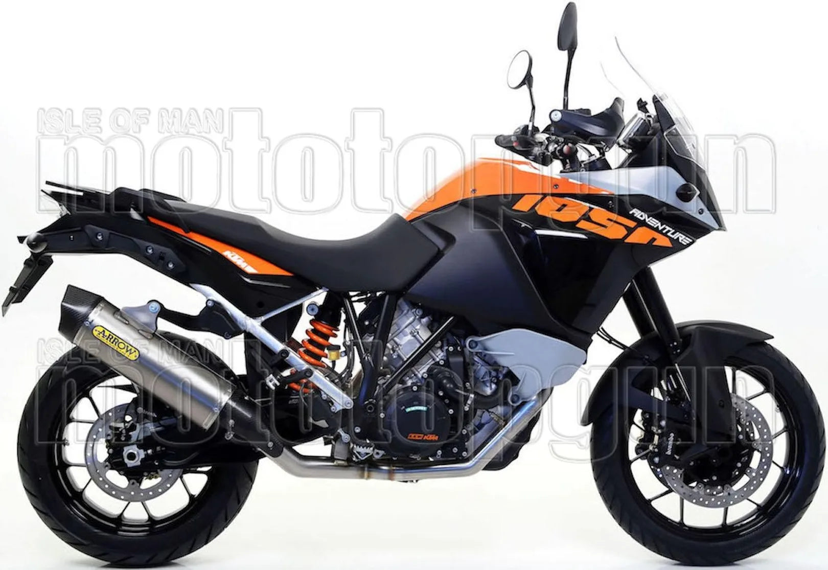 Complete Non-Catalytic Exhaust System With Sound Certification Maxi Race-Tech Titanium Carbon - Arrow Special Parts Compatible With Ktm 1290 Super Adventure (2017-2020)