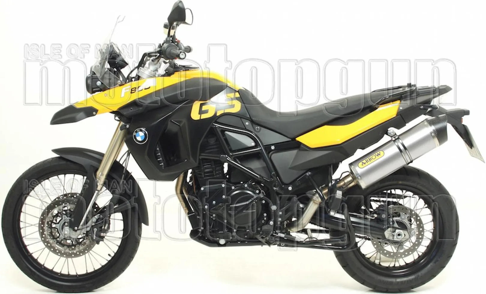 Complete Non-Catalytic Exhaust System With Sound Certification Maxi Race-Tech Aluminium Carbon - Arrow Special Parts Compatible With Bmw F 800 Gs Adventure (2008-2016)