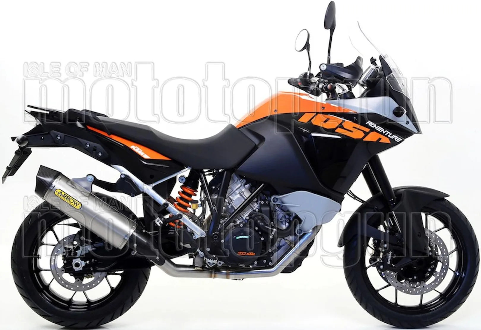 Exhaust Tip With Noise Certification Maxi Race-Tech Aluminium Carbon - Arrow Special Parts Compatible With Ktm 1050 Adventure (2015-2016)