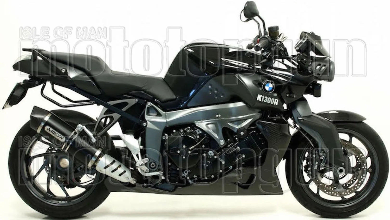 Catalytic Exhaust Tip With Sound Certification Maxi Race-Tech Black Aluminium Carbon - Arrow Special Parts Compatible With Bmw K 1300 S (2012-2016)