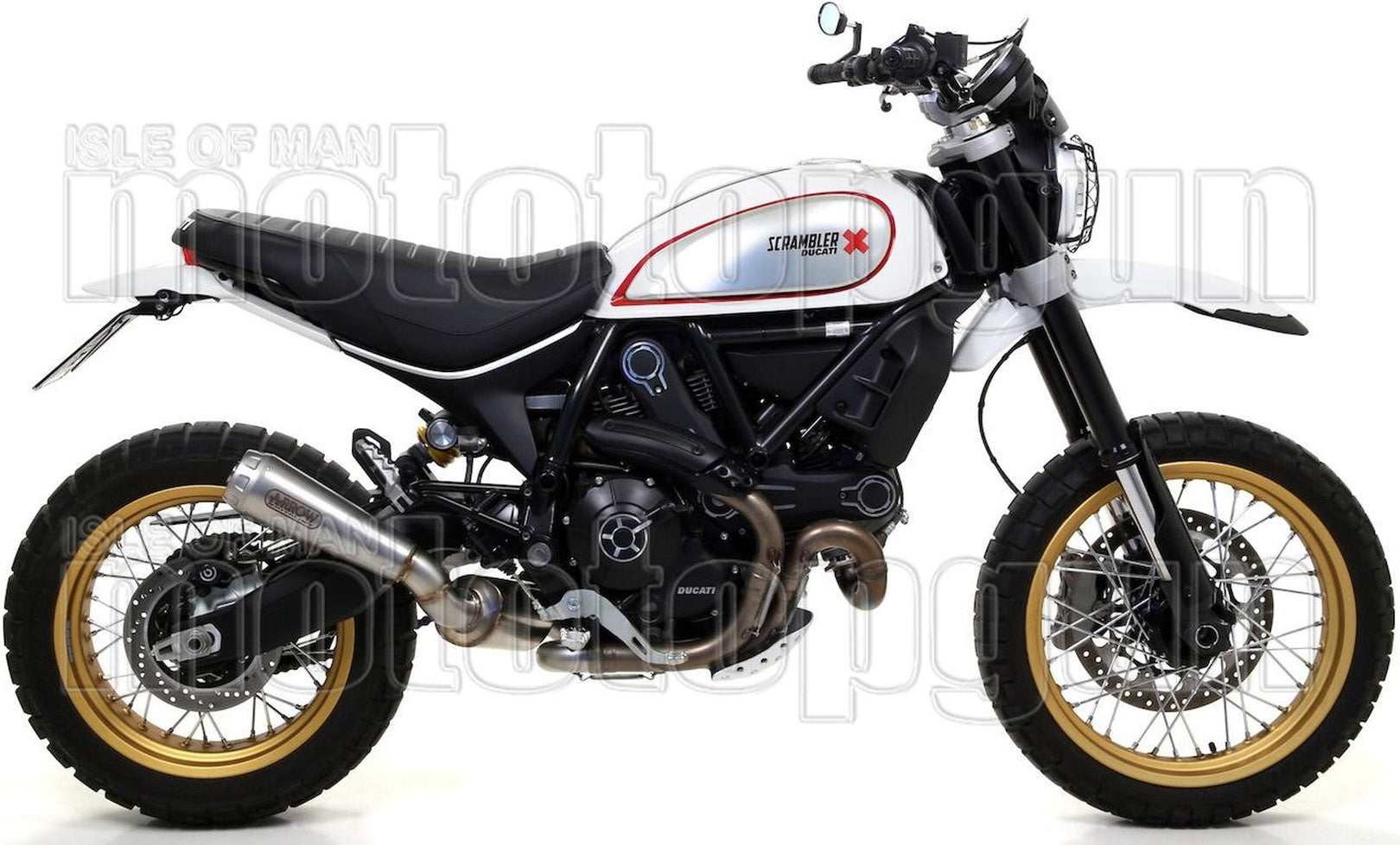 Catalytic Exhaust Tip With Sound Certification Pro-Race Nichrom Stainless Steel - Arrow Special Parts Compatible With Ducati Scrambler 800 Desert Sled (2017-2020)