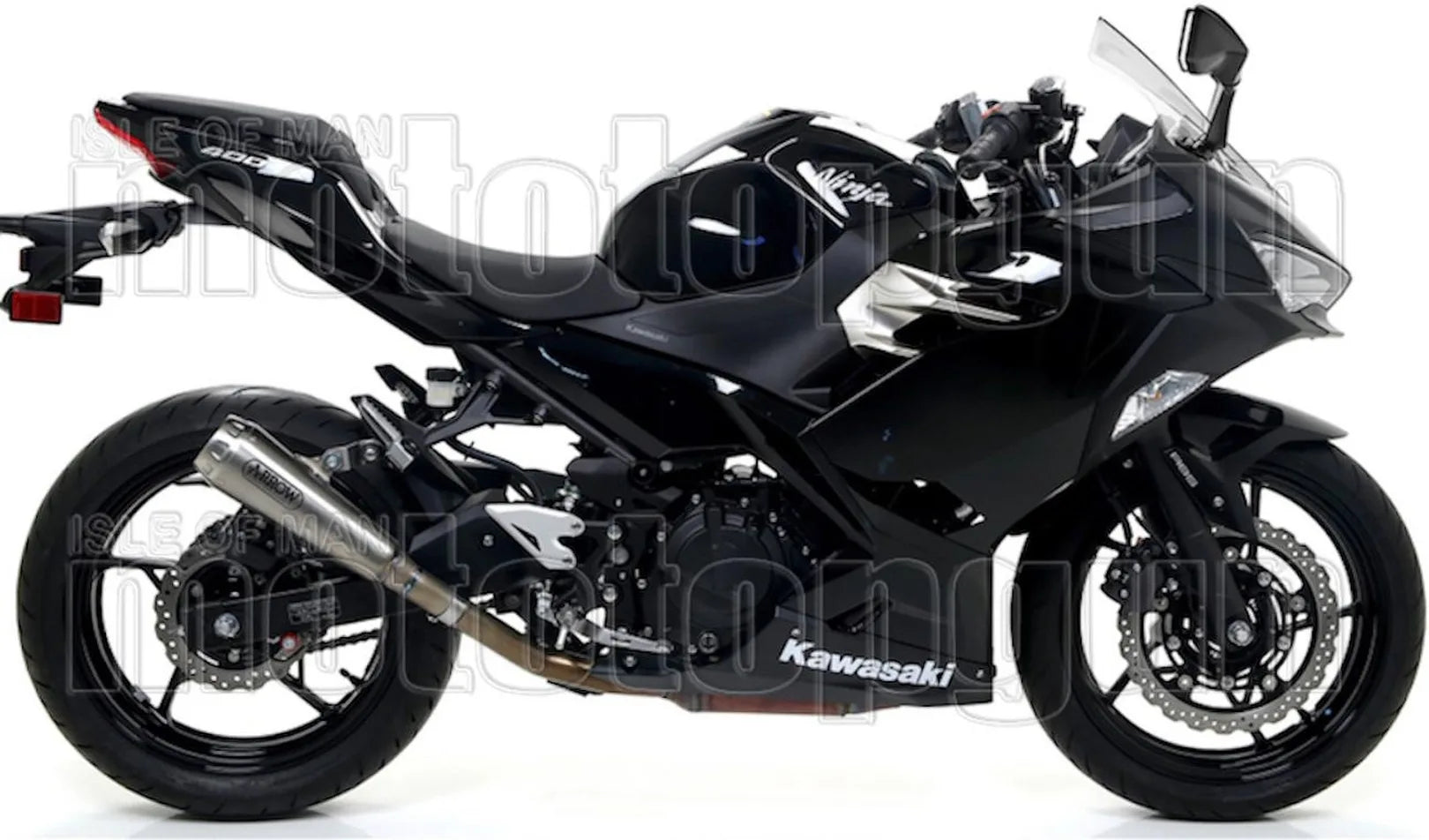 Complete Non-Catalytic Exhaust System With Sound Certification Pro-Race Nichrom Stainless Steel - Arrow Special Parts Compatible With Kawasaki Ninja 400 (2018-2021)
