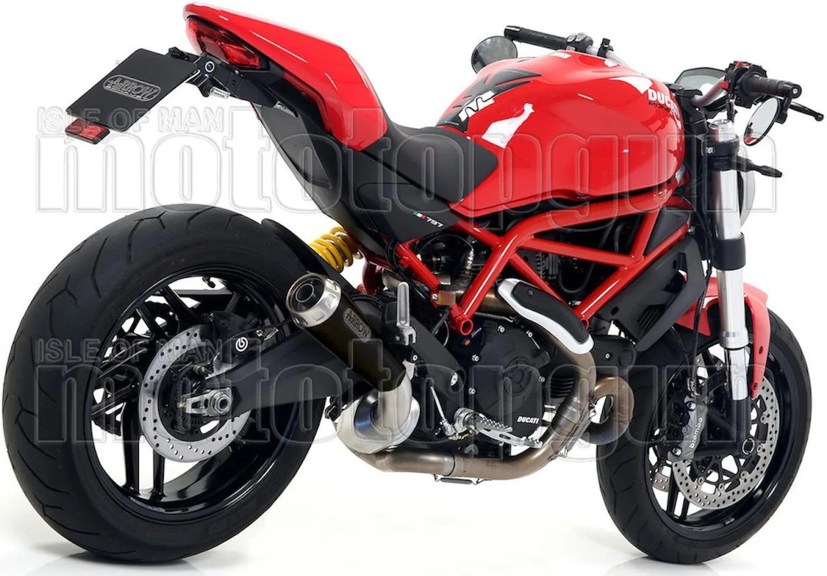 Catalytic Exhaust Tip With Sound Certification Pro-Race Black Nichrom Stainless Steel - Arrow Special Parts Compatible With Ducati Scrambler 800 (2017-2020)