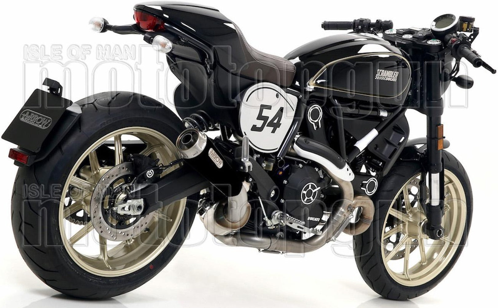 Catalytic Exhaust Tip With Sound Certification Pro-Race Black Nichrom Stainless Steel - Arrow Special Parts Compatible With Ducati Scrambler 800 (2017-2020)