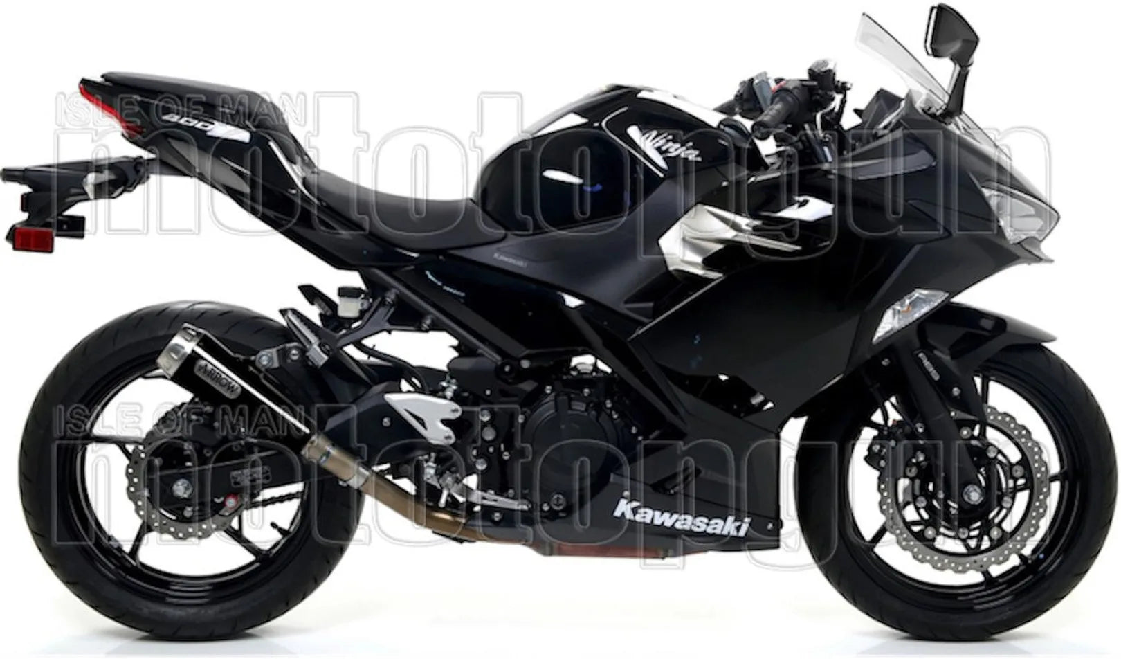 Complete Non-Catalytic Exhaust System With Sound Certification Pro-Race Black Nichrom Stainless Steel - Arrow Special Parts Compatible With Kawasaki Z 400 (2019-2020)