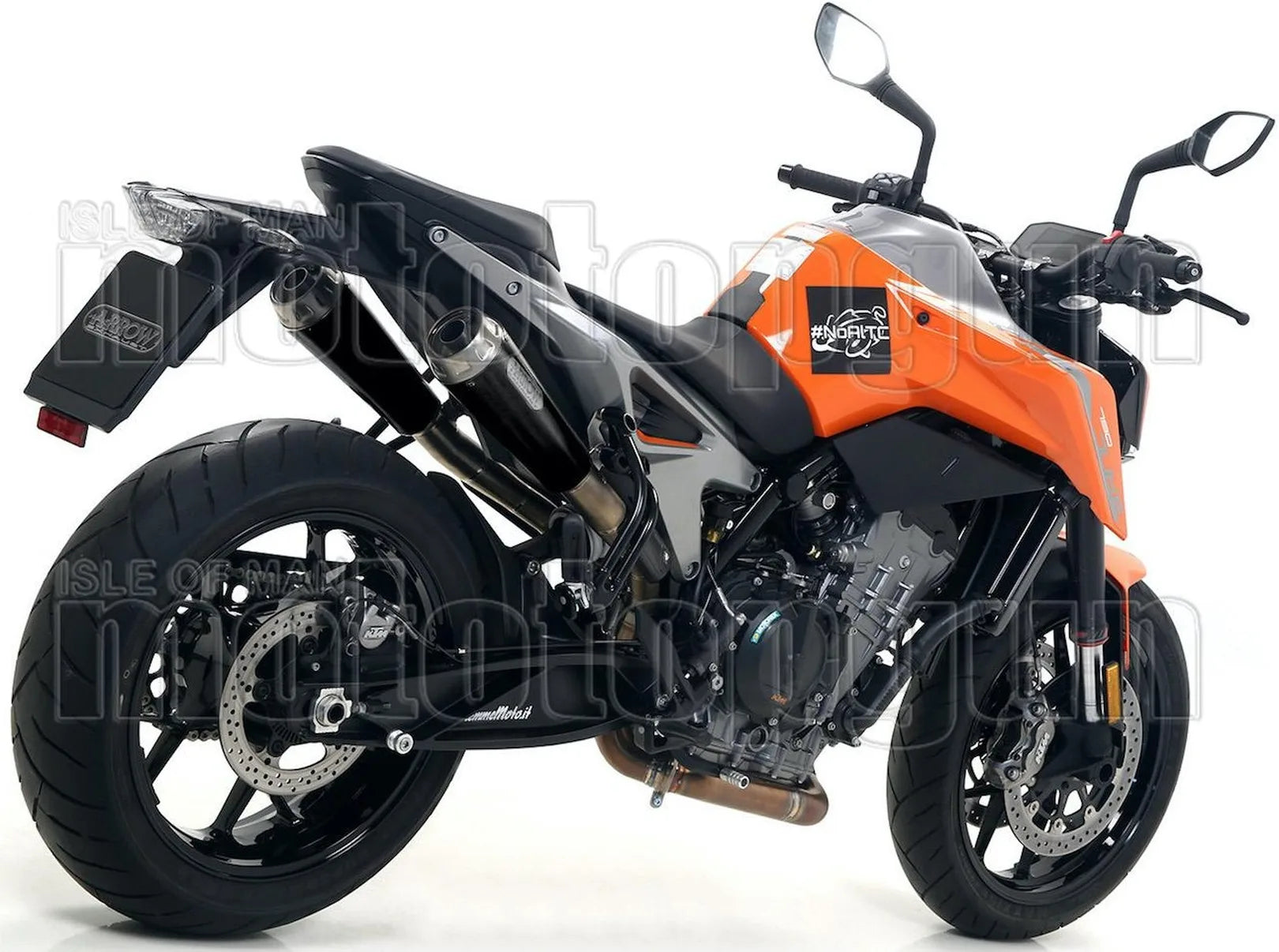 Non-Catalytic Exhaust Tip With Sound Certification Pro-Race Black Nichrom Stainless Steel - Arrow Special Parts Compatible With Ktm 790 Duke (2018-2020)