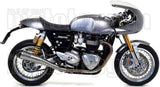 Complete Non-Catalytic Exhaust System With Sound Certification Pro-Racing Nichrom Carbon - Arrow Special Parts Compatible With Triumph Thruxton 1200 (2016-2020)