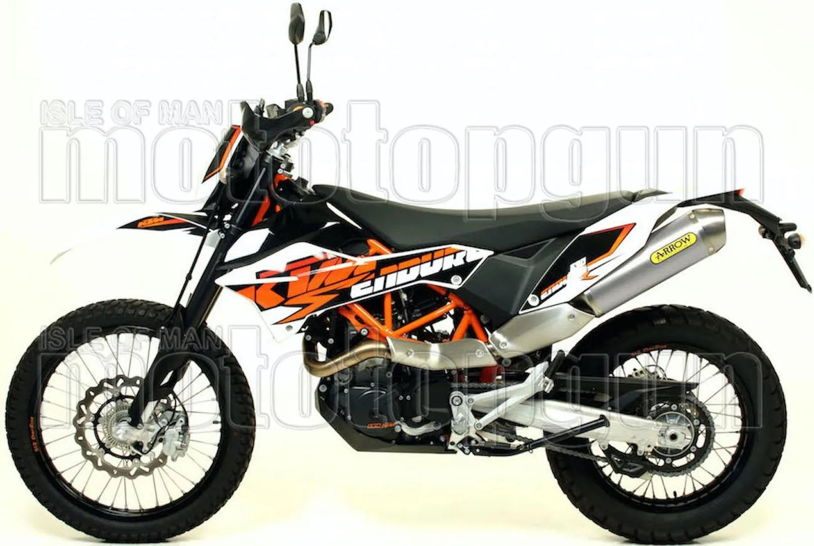 Non-Catalytic Exhaust Tip With Sound Certification Race-Tech Aluminium Stainless Steel - Arrow Special Parts Compatible With Ktm 690 Enduro (2009-2016)