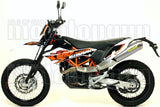 Non-Catalytic Exhaust Tip With Sound Certification Race-Tech Aluminium Stainless Steel - Arrow Special Parts Compatible With Ktm 690 Smc (2009-2016)